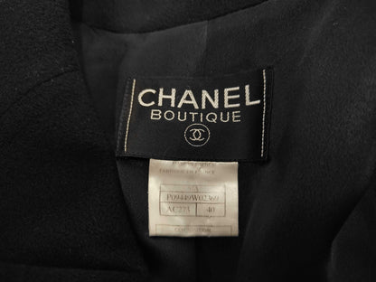 CHANEL 97A Cashmere Long Coat P09449 Dark Navy Size 40 Coat