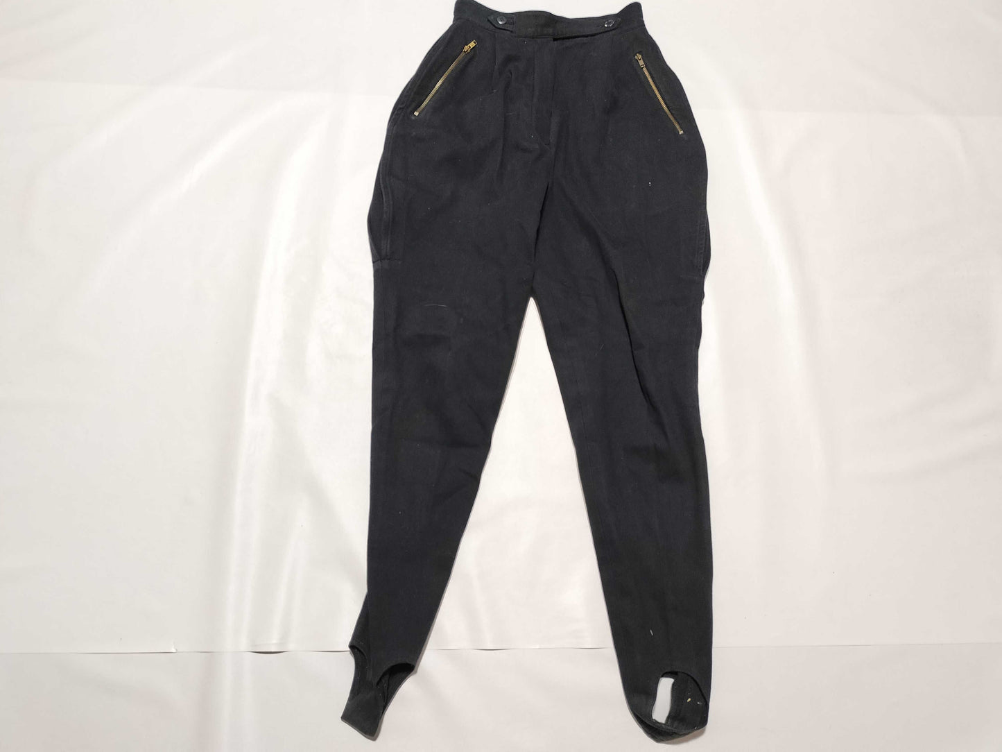 ISSEY MIYAKE 80s 1984 Brush Tag Stirrup Belt Pants JG43314 Navy Pants