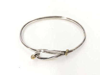 Tiffany & Co. Tiffany Hook & Eye Twist Bracelet Bangle 750 YG 925 11.6g Bracelet Bangle