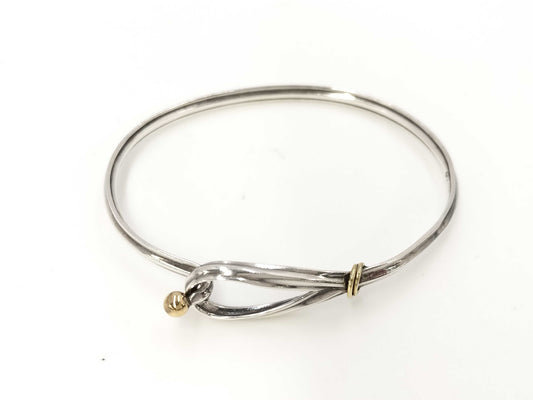 Tiffany & Co. Tiffany Hook & Eye Twist Bracelet Bangle 750 YG 925 11.6g Bracelet Bangle