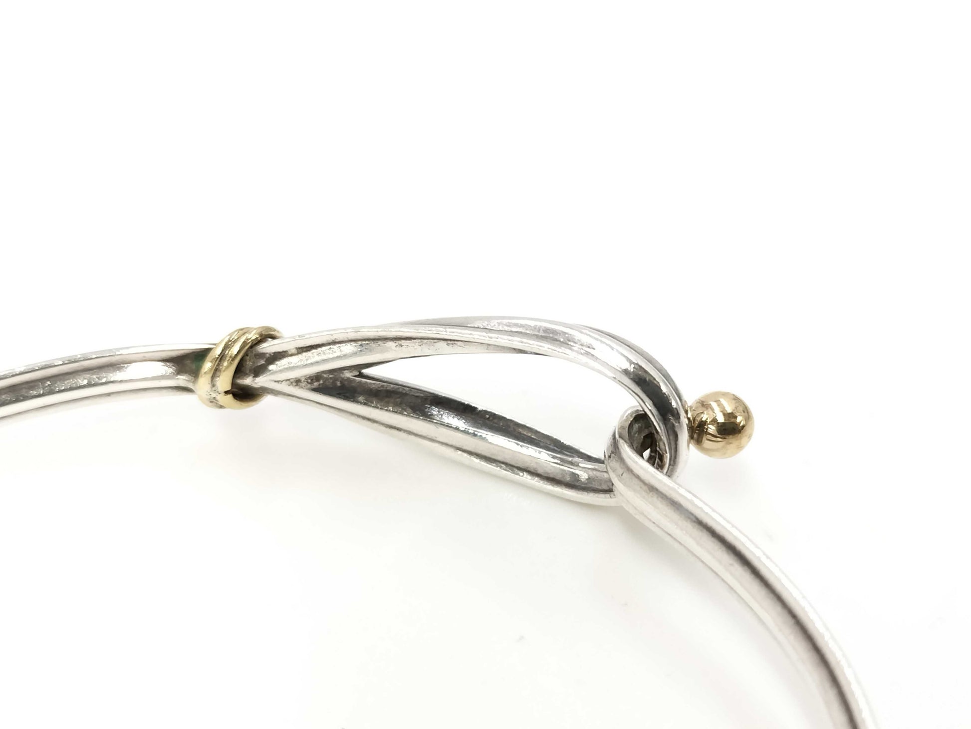 Tiffany & Co. Tiffany Hook & Eye Twist Bracelet Bangle 750 YG 925 11.6g Bracelet Bangle