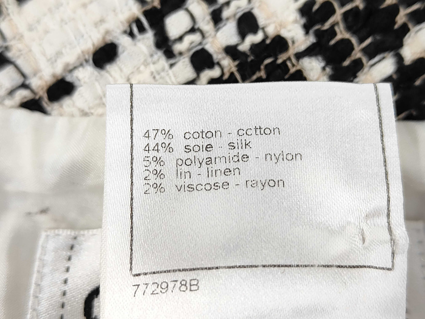 CHANEL 07P Tweed Dress P30487 Black White Size 38 Dress