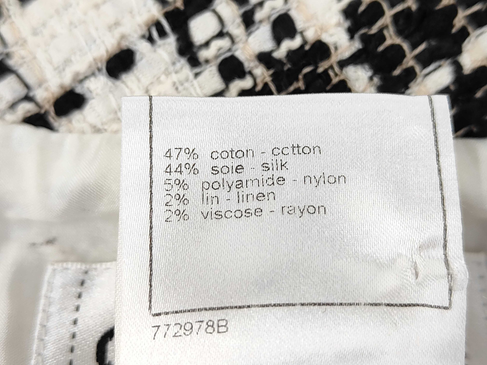 CHANEL 07P Tweed Dress P30487 Black White Size 38 Dress