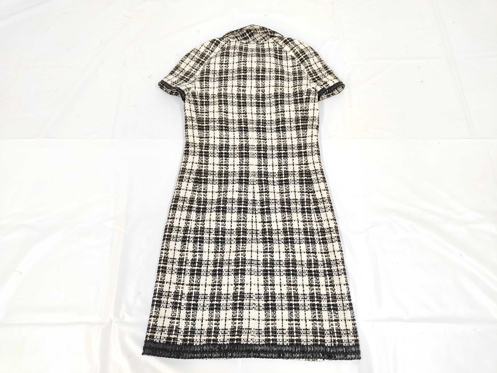 CHANEL 07P Tweed Dress P30487 Black White Size 38 Dress