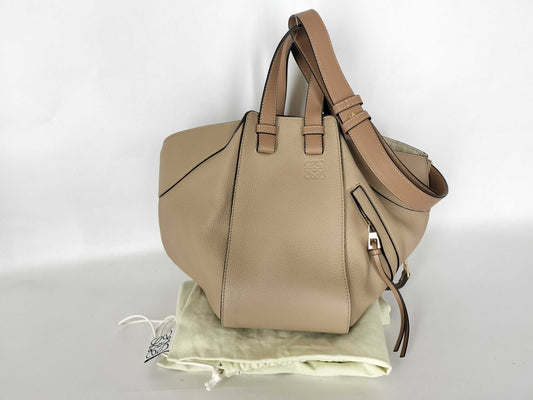 LOEWE Hammock Small Soft Grain Calfskin 2-Way Handbag A538S35X51 Sand