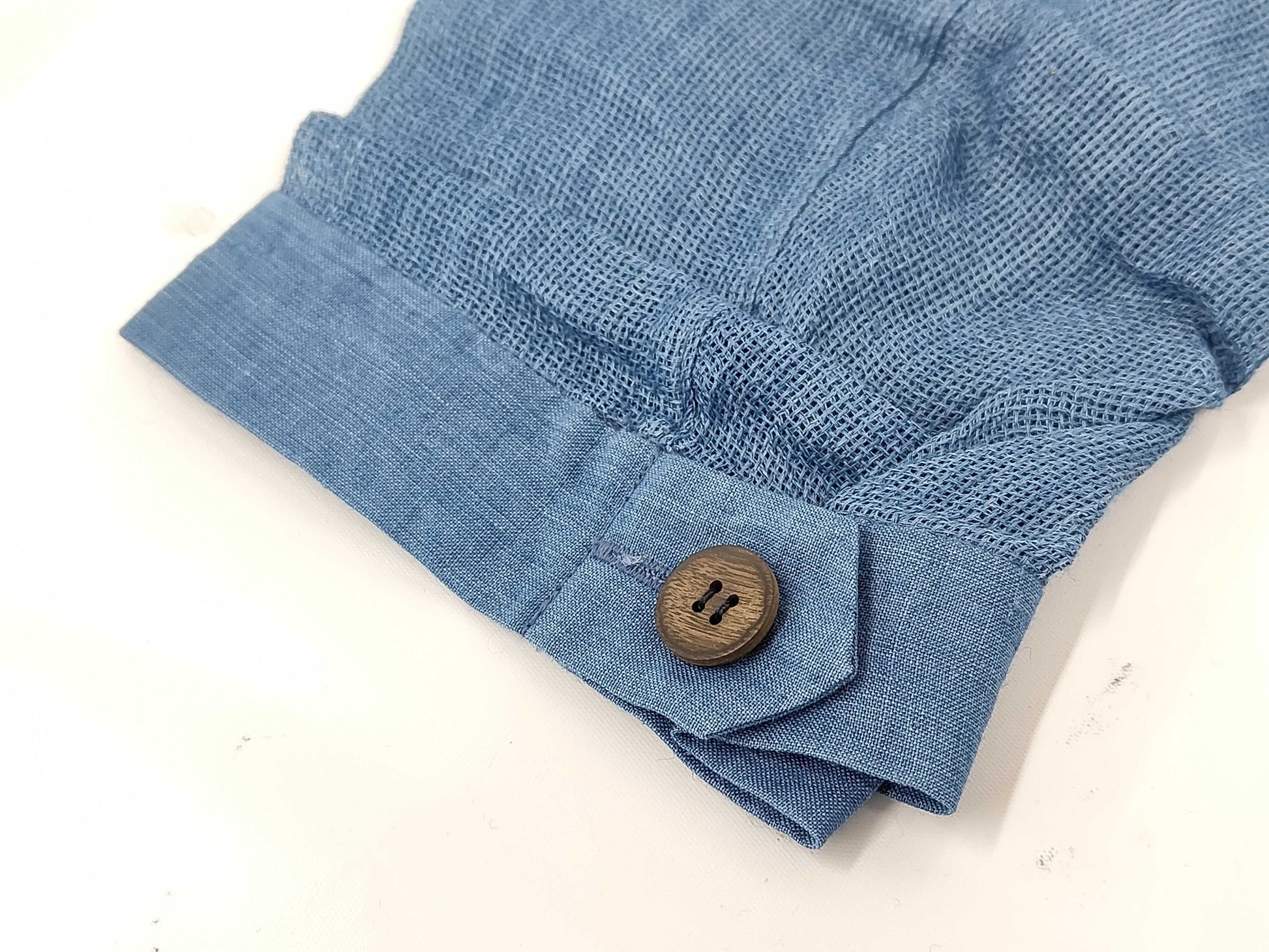 ISSEY MIYAKE 90's Linen Long Coat in Light Blue