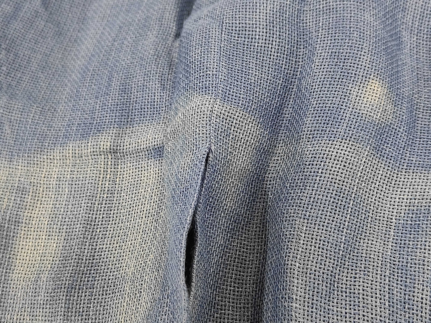 ISSEY MIYAKE 90's Linen Long Coat in Light Blue