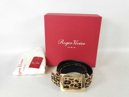 Roger Vivier ponytail leopard print belt
