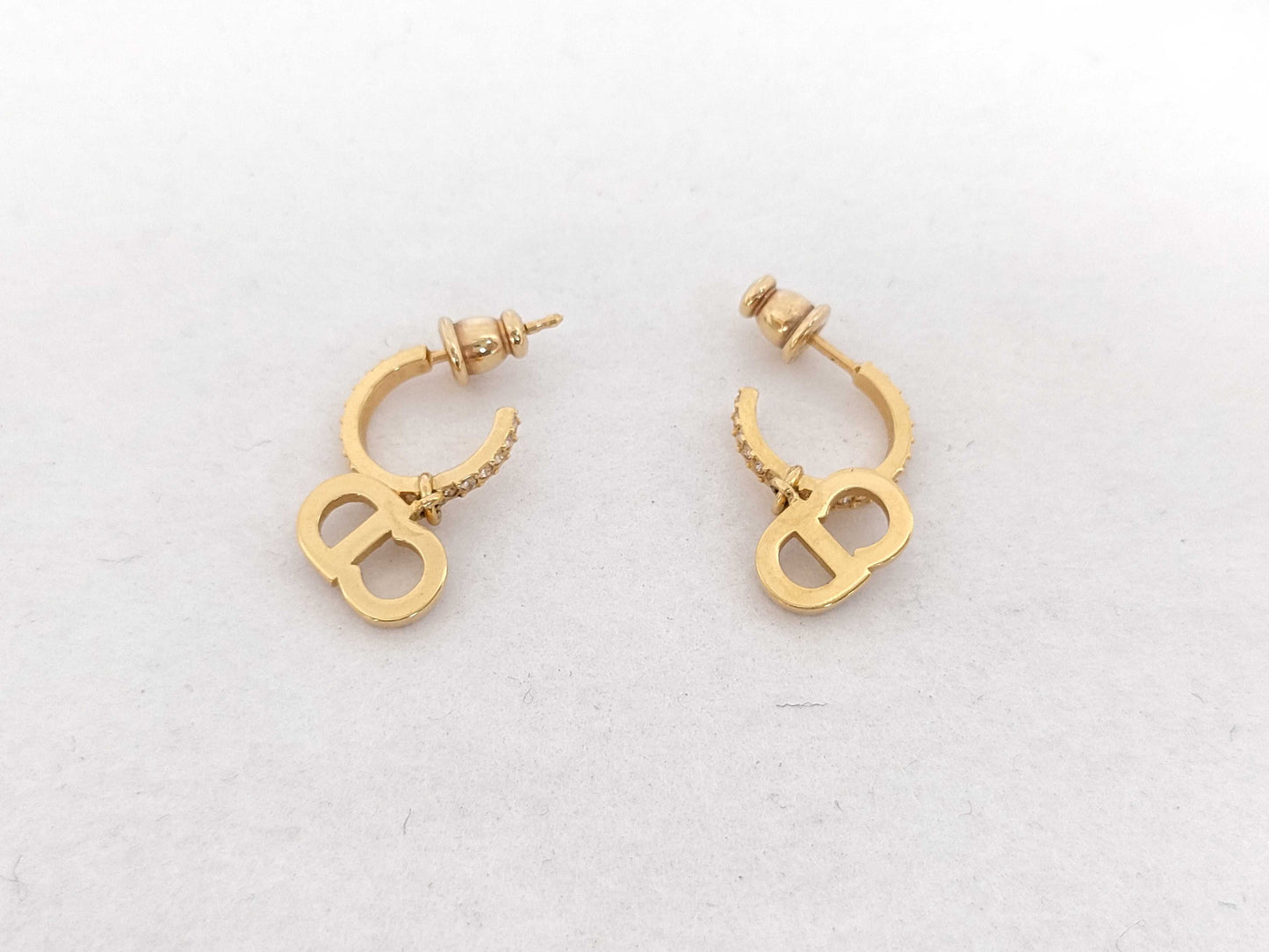 Dior Christian Dior CLAIR D LUNE Rhinestone Earrings, Gold