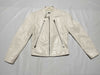 Maison Margiela MM6 20SS Leather Eight-Shaped Rider's Jacket, White, Size 36