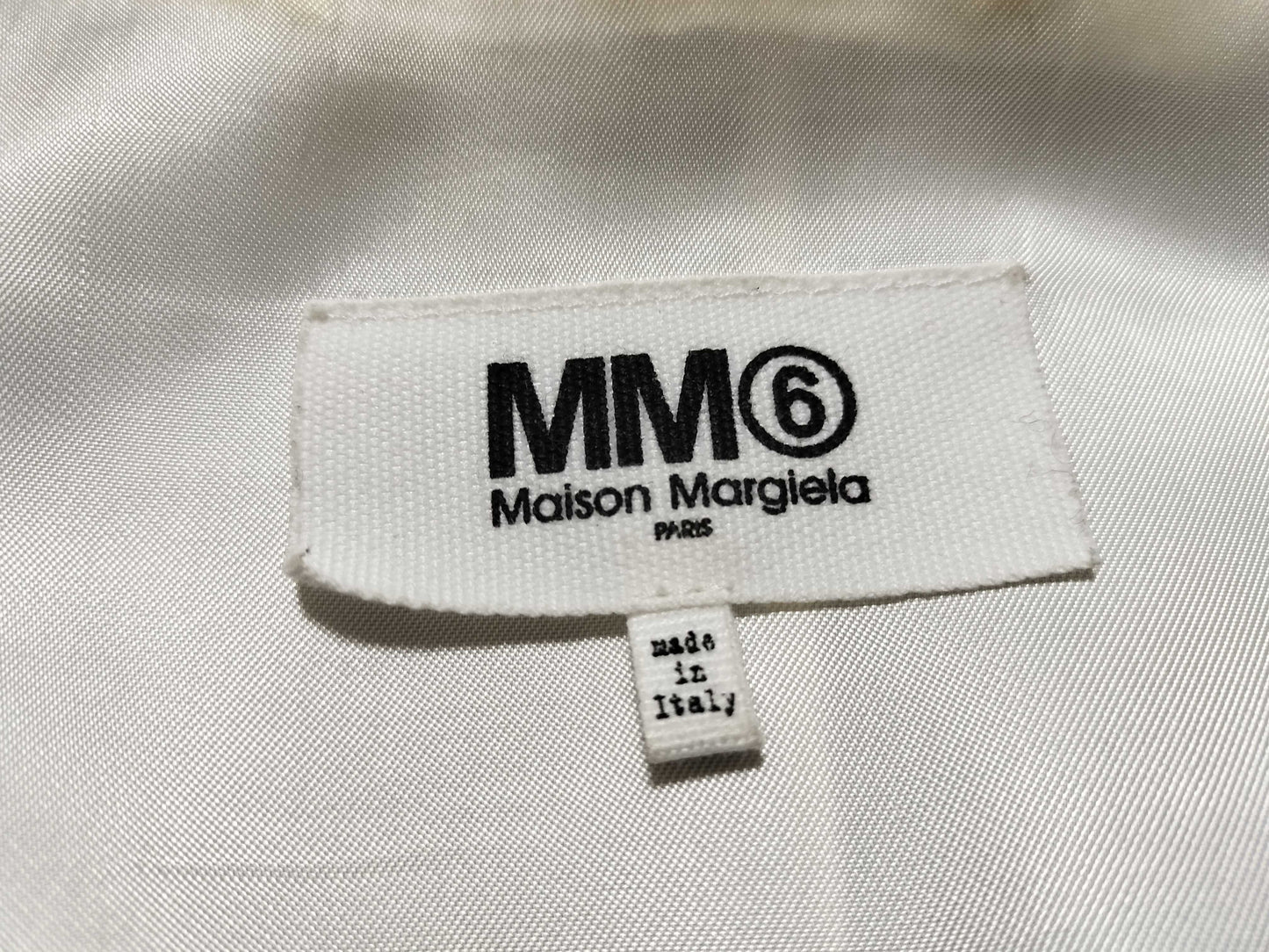 Maison Margiela MM6 20SS Leather Eight-Shaped Rider's Jacket, White, Size 36