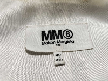 Maison Margiela MM6 20SS Leather Eight-Shaped Rider's Jacket, White, Size 36