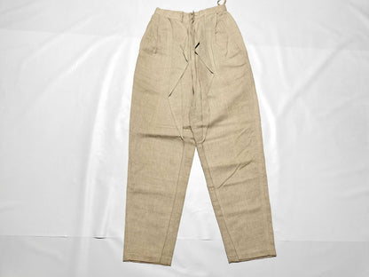 ISSEY MIYAKE 1986 1980s Linen Slacks with Modified Pleats, MG441046, Beige