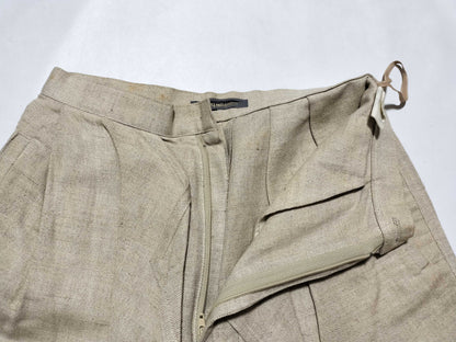 ISSEY MIYAKE 1986 1980s Linen Slacks with Modified Pleats, MG441046, Beige
