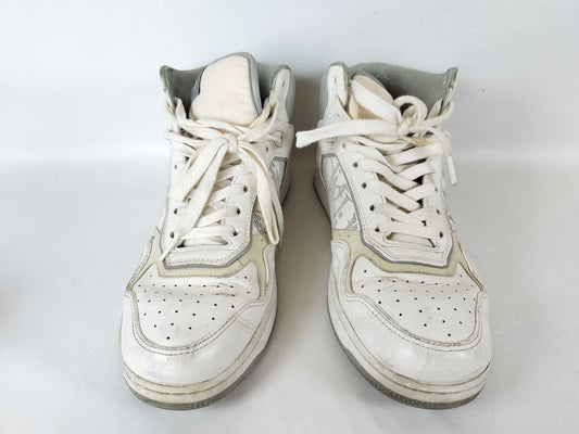 Dior Oblique Leather High-Top Sneakers White Size 41