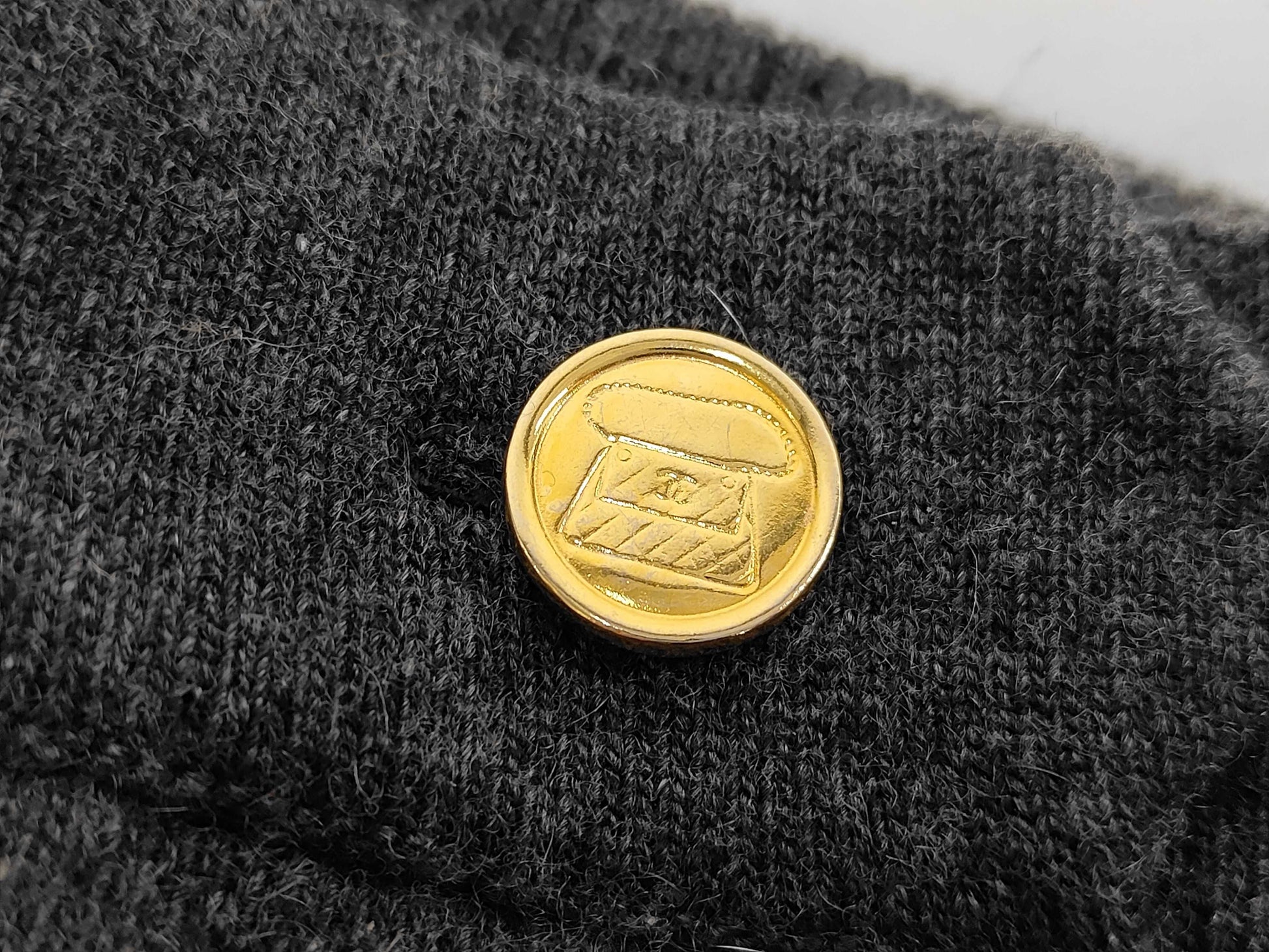 CHANEL Cashmere Matelasse Button Skirt, Gray