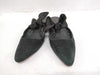 The Row COCO Suede Mules with Ribbon, Black, Size 38