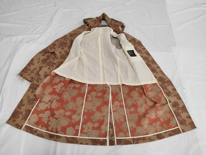 Y's 12AW Flower Jacquard Coat, Stand Collar Coat, YD-C13-907, Multicolor Coat