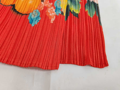 PLEATS PLEASE Issey Miyake Chinese Auspicious Dragon Print Long Dress with Side Slits