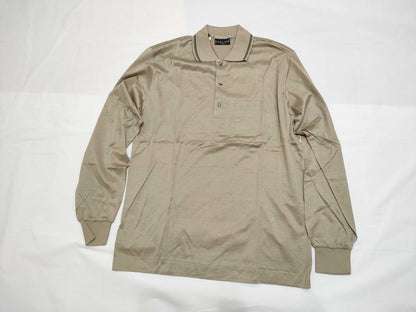 CELINE Homme Cotton Polo Shirt Filoscozia Beige Top