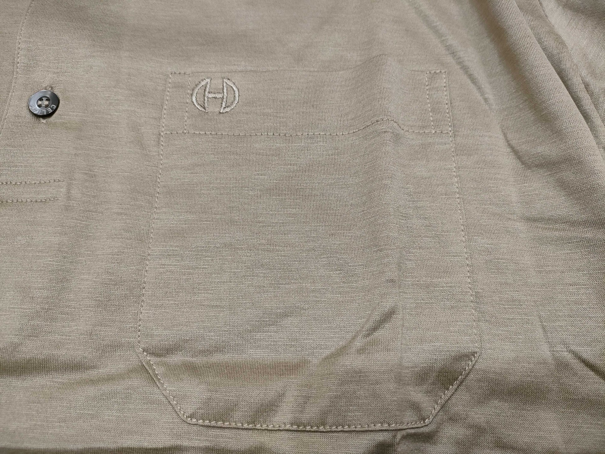 CELINE Homme Cotton Polo Shirt Filoscozia Beige Top