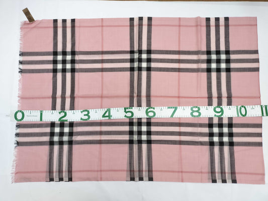 BURBERRY Wool and Silk Scarf Stole Check Scarf
