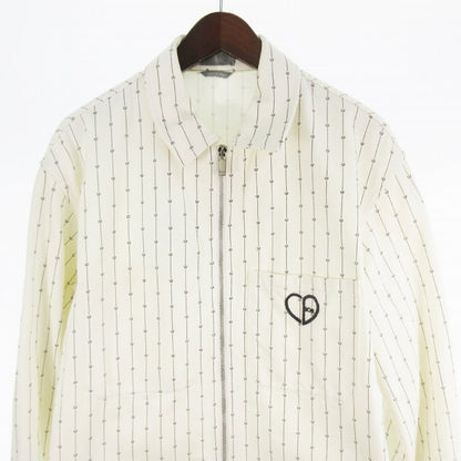 Dior 22SS 48 Heart Logo Denim Jacket, Excellent Condition, Heart Logo Denim Jacket, Swing Top, White, 213D486A5448, Christian Dior Co., Ltd.