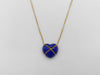 Tiffany & Co. Chain Cross Heart Lapis Lazuli Necklace in Yellow Gold 750, 3.1g 
