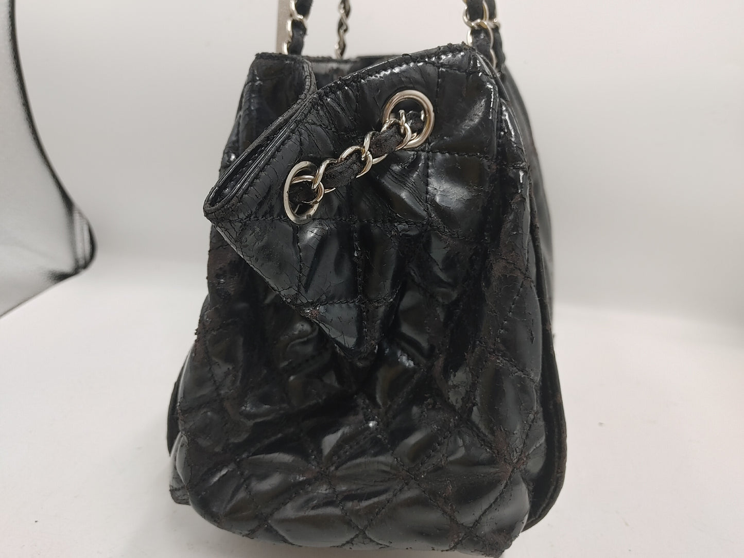 CHANEL Coco Mark Chain Shoulder Bag with Seal 14165678 Patent Leather Black Shoulder Bag