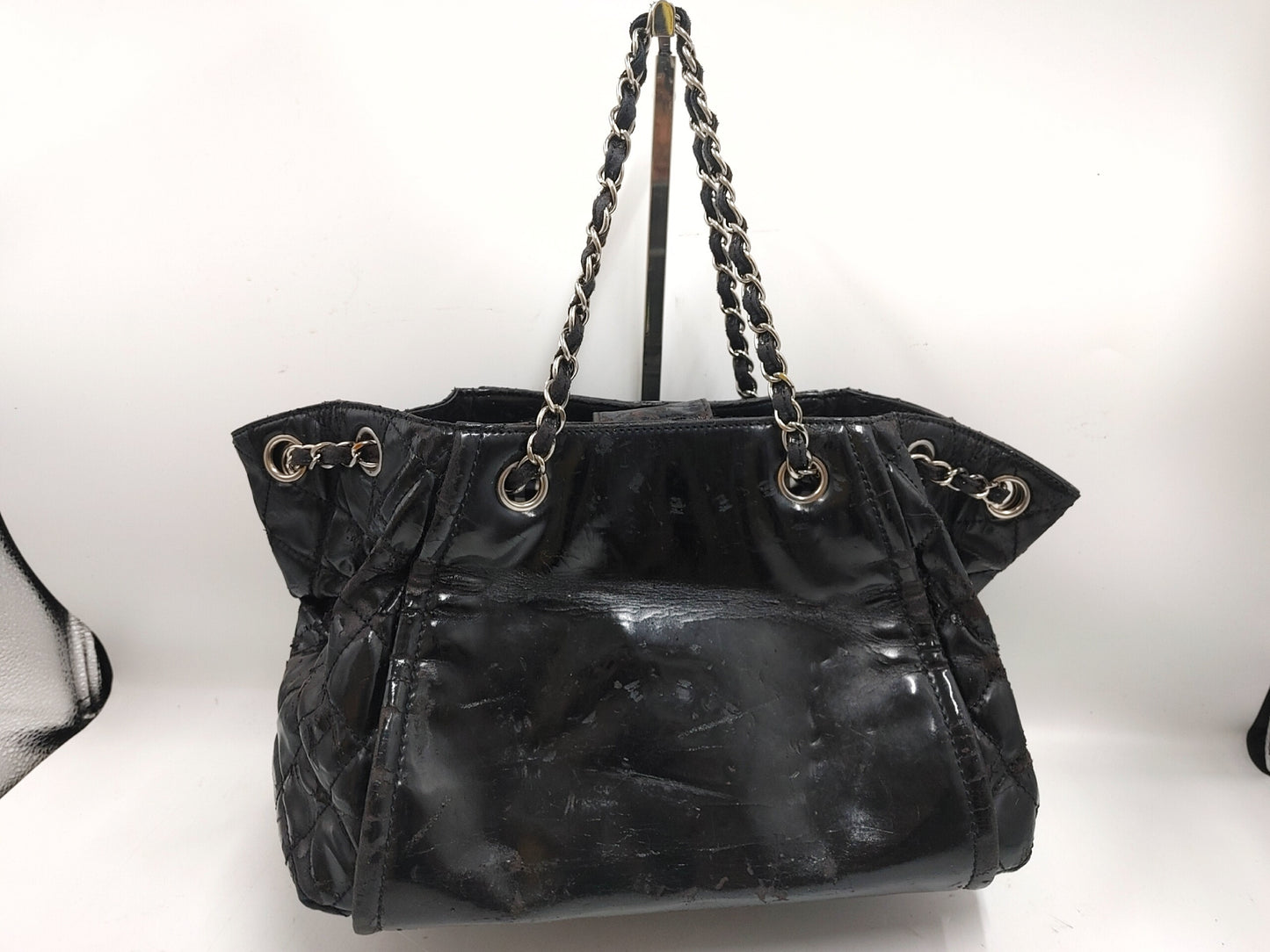 CHANEL Coco Mark Chain Shoulder Bag with Seal 14165678 Patent Leather Black Shoulder Bag