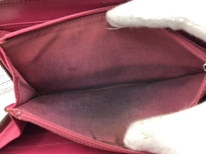 CHANEL Matelasse Round Zip Long Wallet with Sticker 19953645 Pink Lambskin Wallet