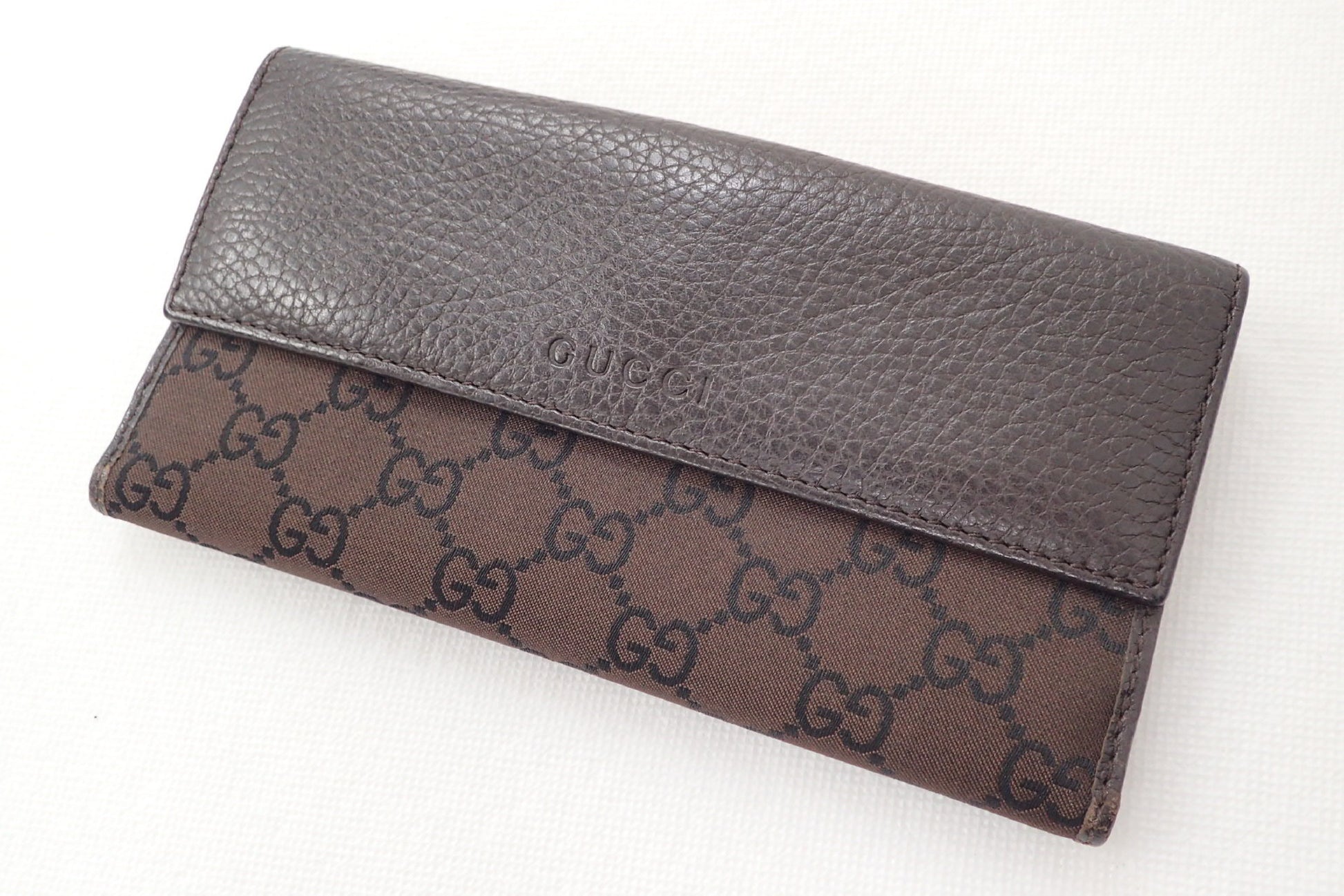 GUCCI GG Pattern 128223 Double Hook Bifold Long Wallet