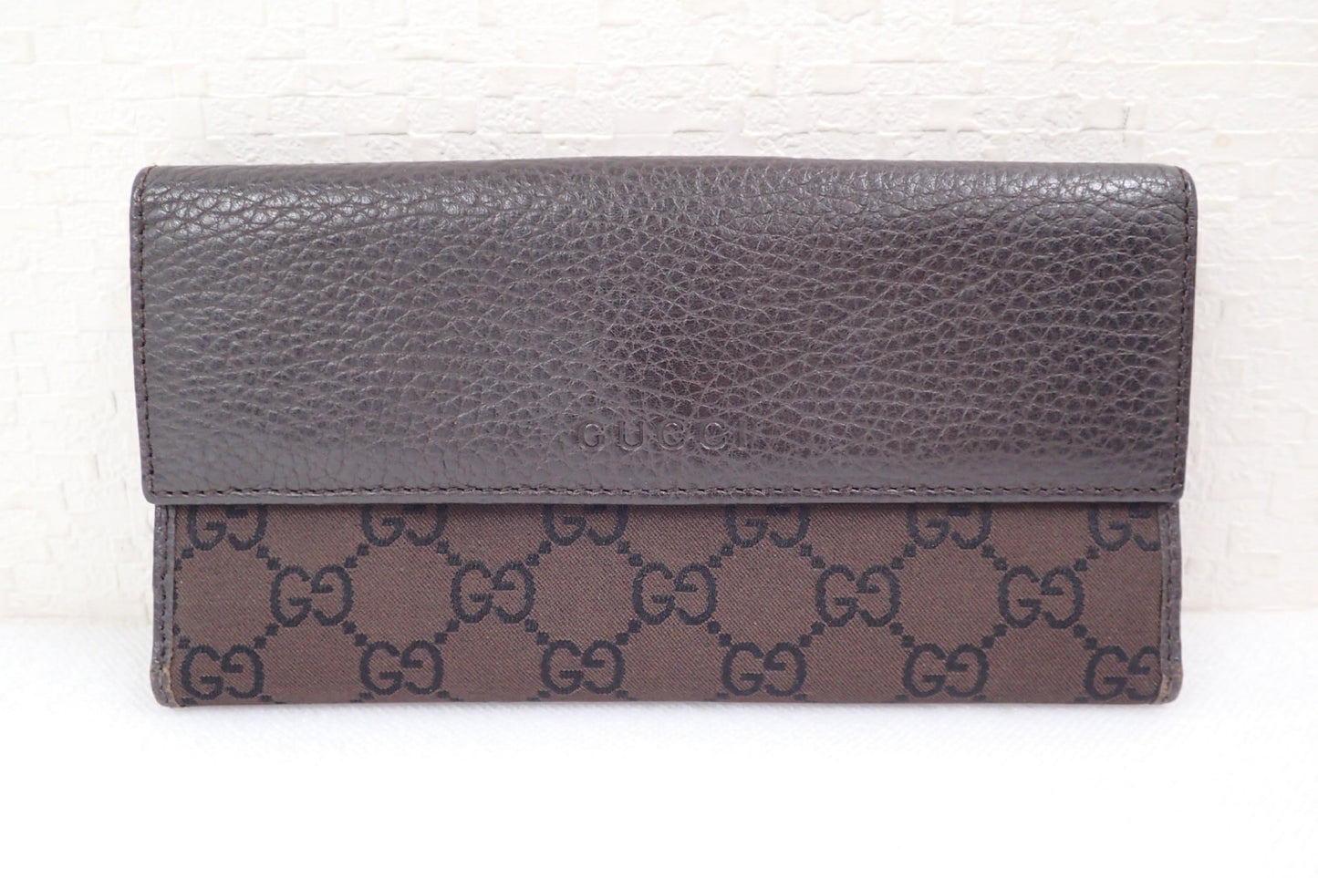 GUCCI GG Pattern 128223 Double Hook Bifold Long Wallet