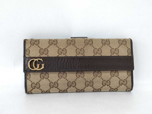 GUCCI GG Canvas Gucci Marmont GG Long Wallet