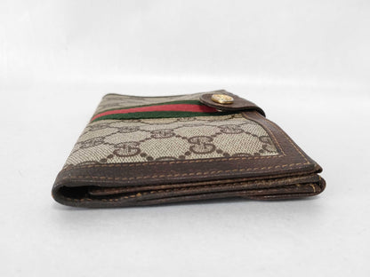 GUCCI GG Gucci Old GG Sherry Line PVC Long Wallet