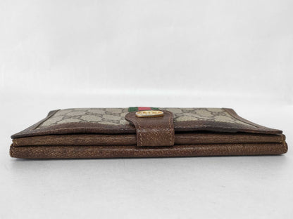 GUCCI GG Gucci Old GG Sherry Line PVC Long Wallet