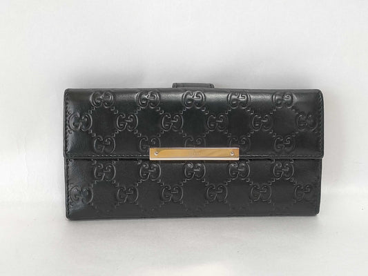 GUCCI Guccissima Gucci GG Shima Leather Long Wallet