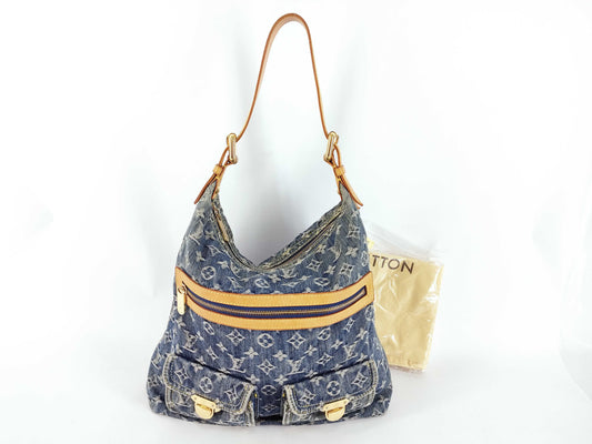 LOUIS VUITTON Monogram Baggy GM Monogram Denim Blue Shoulder Bag