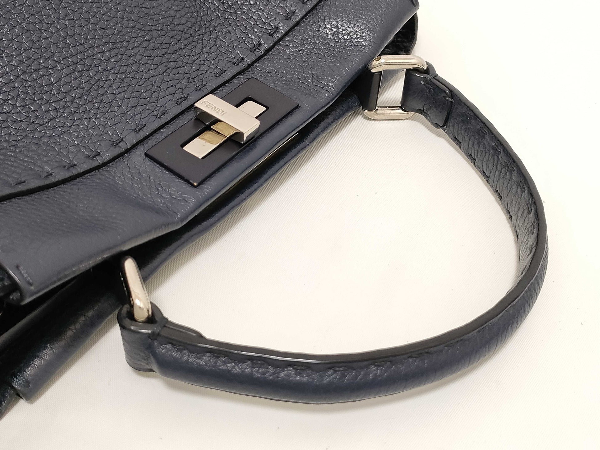 FENDI Peekaboo Selleria 8BN290 Black Handbag