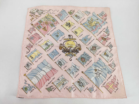 HERMES Carre Carre 45 Flag Pattern Pink Other Accessories