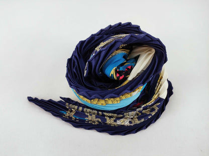 HERMES Carre Scarf Tiger Print Blue Other Accessories