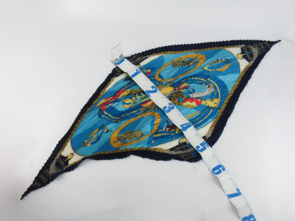 HERMES Carre Scarf Tiger Print Blue Other Accessories