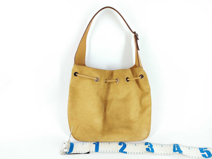 GUCCI Drawstring Handbag Suede Shoulder Bag