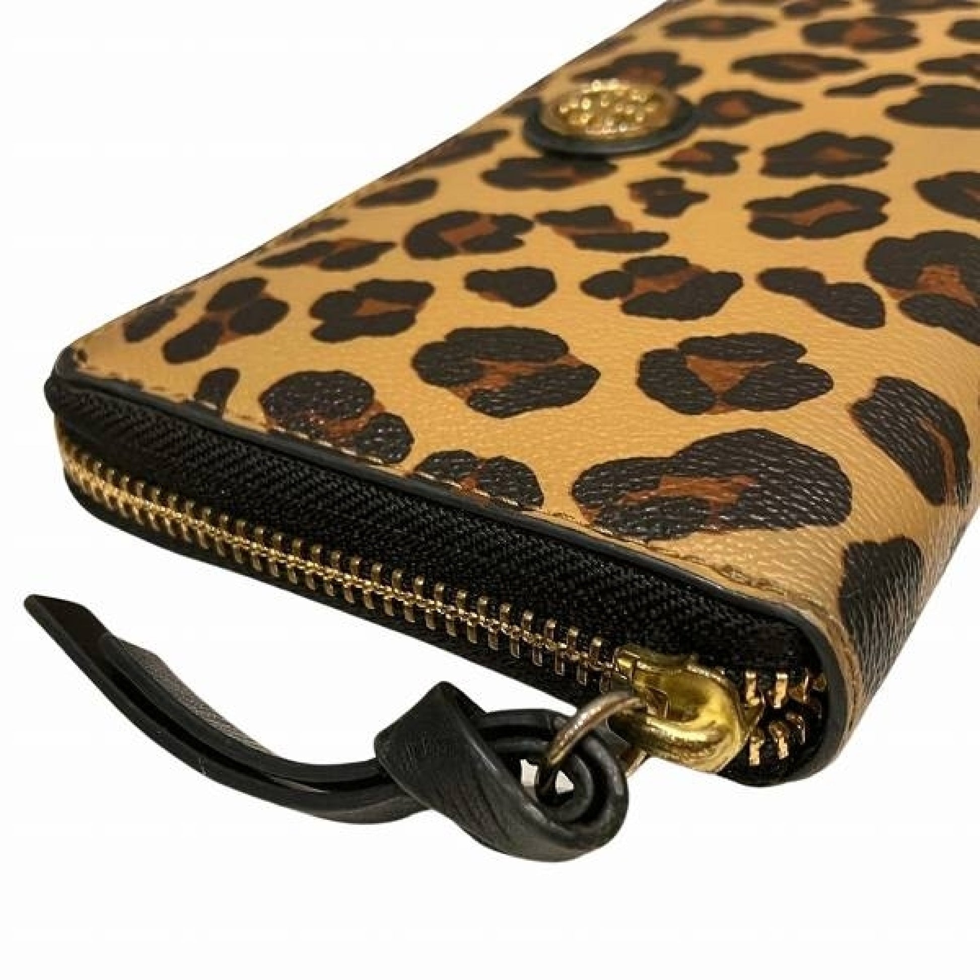 Tory Burch Leopard Print PVC Zip-Around Long Wallet