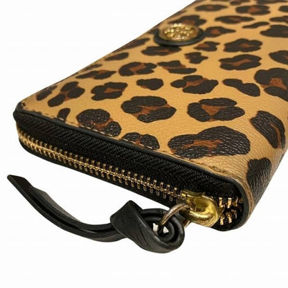Tory Burch Leopard Print PVC Zip-Around Long Wallet
