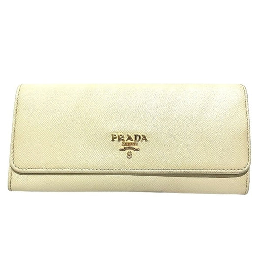PRADA Saffiano Ivory Long Wallet