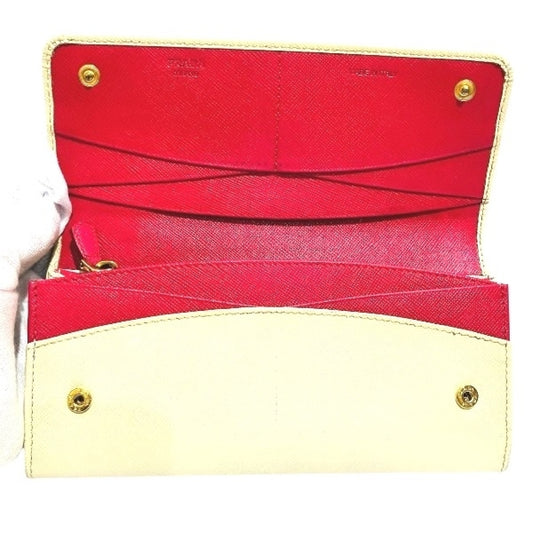 PRADA Saffiano Ivory Long Wallet