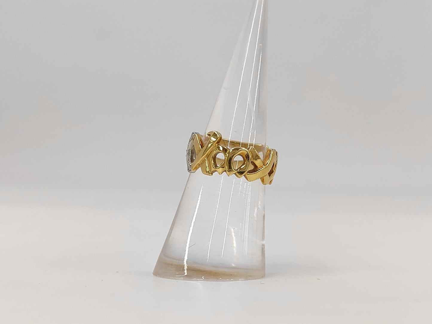 Tiffany & Co. Kiss Diamond 750/PT950 6.3g Ring 