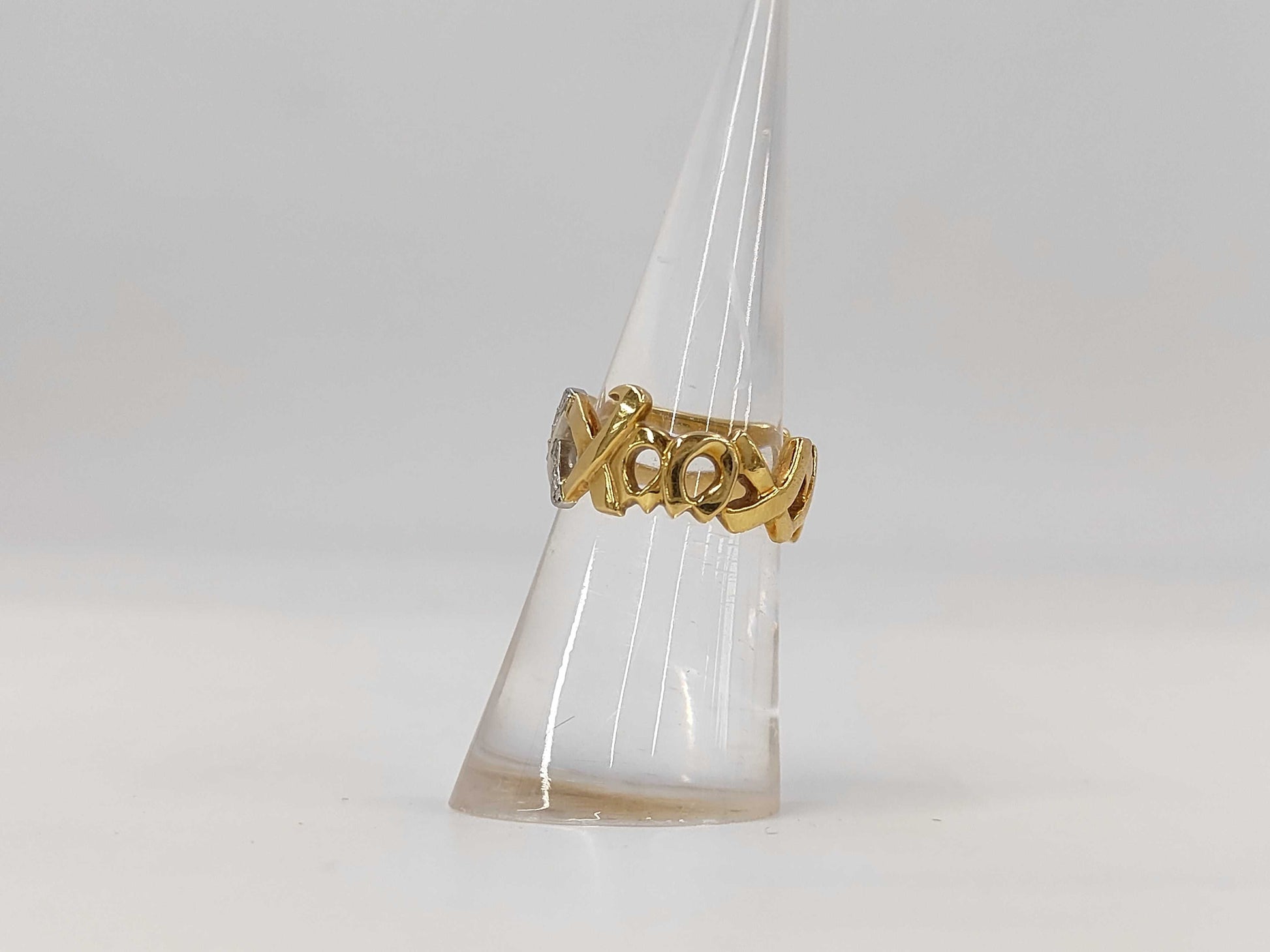 Tiffany & Co. Kiss Diamond 750/PT950 6.3g Ring 
