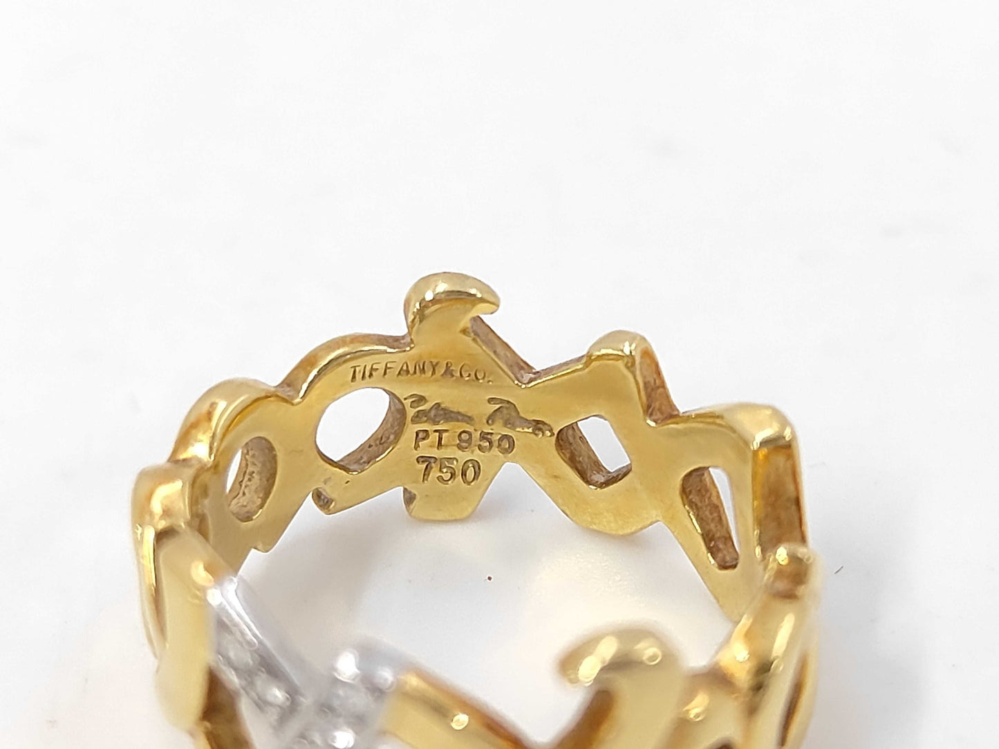 Tiffany & Co. Kiss Diamond 750/PT950 6.3g Ring 